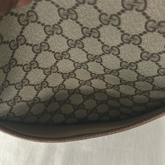 GUCCI GG Canvas Web Sherry Line  Bag PVC Beige Green Red Authentic - Picture 9 of 16